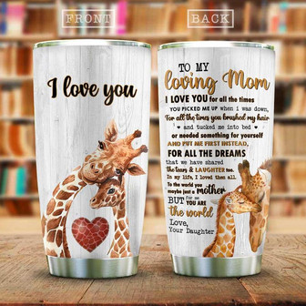Giraffe Mom Stainless Steel Tumbler 20Oz - Thegiftio