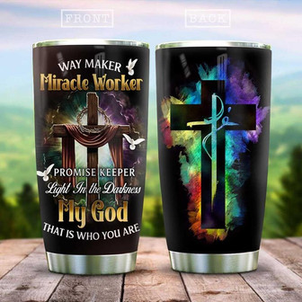 God Way Maker Fe Rainbow Stainless Steel Tumbler 20Oz - Thegiftio UK