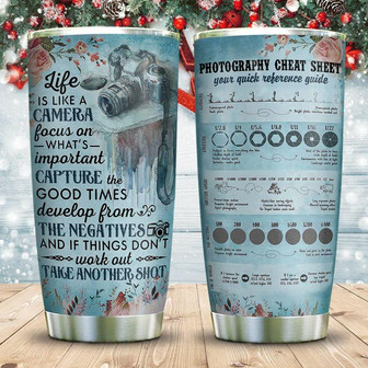 Life Photography Cheat Sheet Stainless Steel Tumbler 20Oz - Thegiftio UK