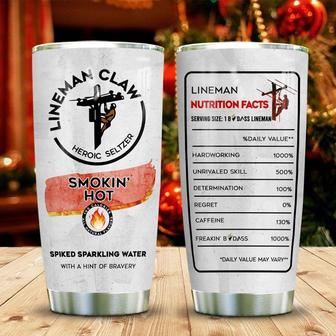 Lineman Claw Nutrition Facts Stainless Steel Tumbler 20Oz - Thegiftio UK