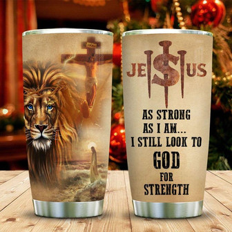 Lion Faith Strong Stainless Steel Tumbler 20Oz - Thegiftio UK