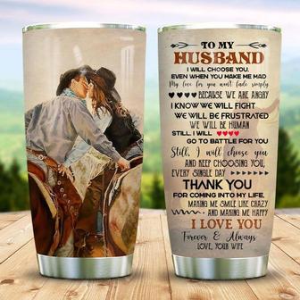Love My Cowboy Husband Stainless Steel Tumbler 20Oz - Thegiftio UK