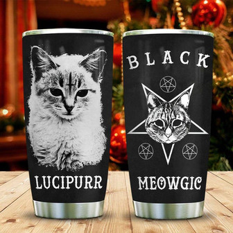 Lucipurr Cat Blackcraft Stainless Steel Tumbler 20Oz - Thegiftio UK