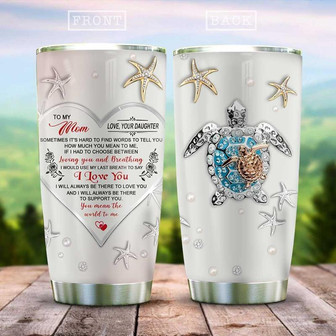 To My Mom Jewelry Style Turtle Stainless Steel Tumbler 20Oz - Thegiftio UK