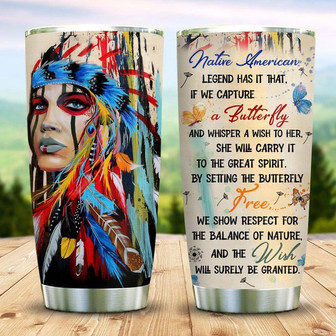 Native Girl Stainless Steel Tumbler 20Oz - Thegiftio UK