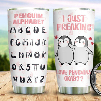 Penguin Alphabet Stainless Steel Tumbler 20Oz - Thegiftio UK