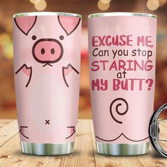 Pink Pig Butt Stainless Steel Tumbler 20Oz - Thegiftio UK