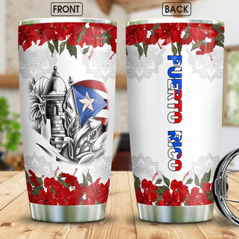 Puerto Rico Flower Stainless Steel Tumbler 20Oz - Thegiftio