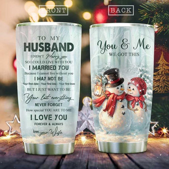 Snowman Couple My Husband Stainless Steel Tumbler 20Oz - Thegiftio