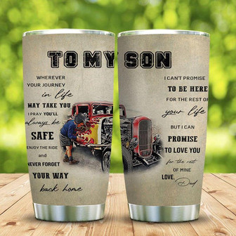 To My Son Hot Rod Stainless Steel Tumbler 20Oz - Thegiftio UK
