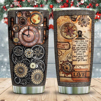 Steampunk Time In Your Hand Stainless Steel Tumbler 20Oz - Thegiftio UK