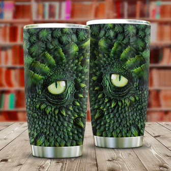 Tattoo Green Dragon Eyes Stainless Steel Tumbler 20Oz - Thegiftio