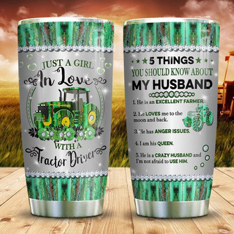 Tractor Driver Green Steel Style Stainless Steel Tumbler 20Oz - Thegiftio UK