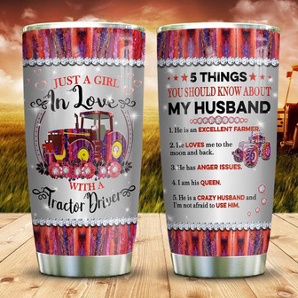 Tractor Driver Red Steel Style Stainless Steel Tumbler 20Oz - Thegiftio UK
