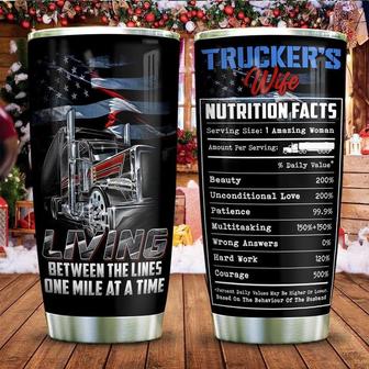 Trucker Wife Nutrition Facts Stainless Steel Tumbler 20Oz - Thegiftio UK
