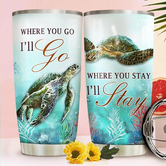 Turtle Couple Stainless Steel Tumbler 20Oz - Thegiftio UK