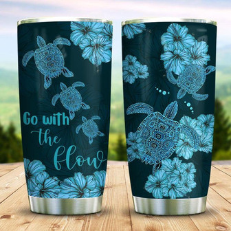 Turtle Hibiscus Stainless Steel Tumbler 20Oz - Thegiftio UK