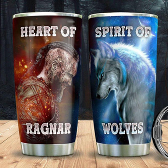 Viking Ragnar Wolf Stainless Steel Tumbler 20Oz - Thegiftio UK