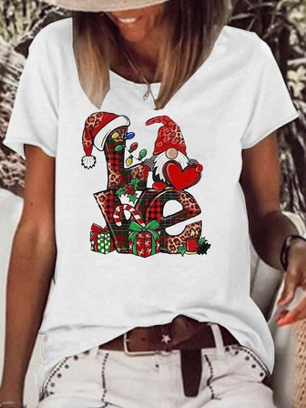 Women's Love Christmas Casual T-shirt - Thegiftio UK