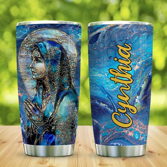 Abstract Art Our Lady Mother Mary Personalized Stainless Steel Tumbler 20Oz - Thegiftio UK