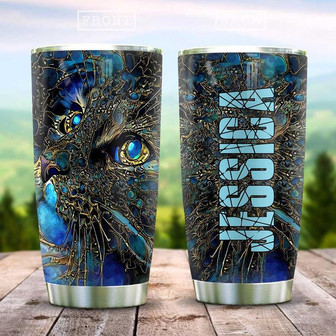 Abstract Art Style Cat Personalized Stainless Steel Tumbler 20Oz - Thegiftio UK