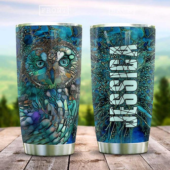 Abstract Art Style Owl Personalized Stainless Steel Tumbler 20Oz - Thegiftio UK