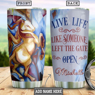 Abstract Horse Personalized Stainless Steel Tumbler 20Oz - Thegiftio UK