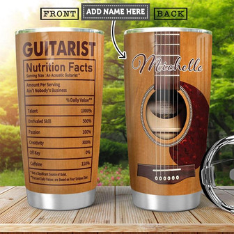 Acoustic Guitar Fact Personalized Stainless Steel Tumbler 20Oz - Thegiftio UK