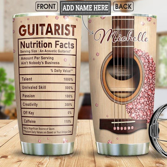 Acoustic Guitar Facts Personalized Stainless Steel Tumbler 20Oz - Thegiftio UK
