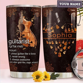 Acoustic Guitar Personalized Stainless Steel Tumbler 20Oz - Thegiftio UK