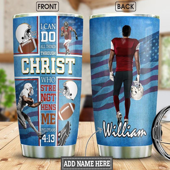 American Football Personalized Stainless Steel Tumbler 20Oz - Thegiftio UK