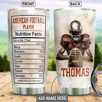 American Football Personalized Stainless Steel Tumbler 20Oz - Thegiftio UK