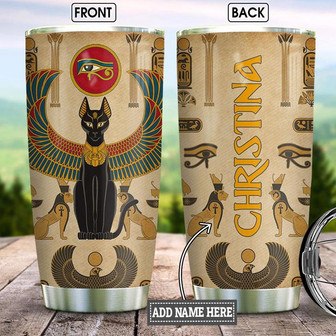 Ancient Egyptian Cat With Wings Personalized Stainless Steel Tumbler 20Oz - Thegiftio UK