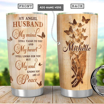 Angel Husband Personalized Stainless Steel Tumbler 20Oz - Thegiftio UK
