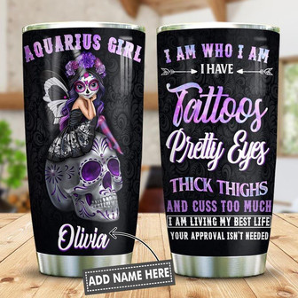 Aquarius Girl Personalized Stainless Steel Tumbler 20Oz - Thegiftio UK