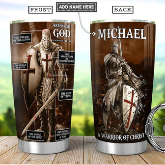 Armor Of God Bible Personalized Stainless Steel Tumbler 20Oz - Thegiftio UK