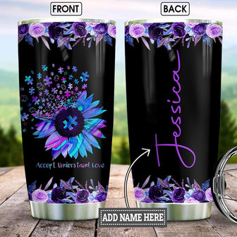 Autism Love Personalized Stainless Steel Tumbler 20Oz - Thegiftio