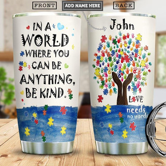 Autism Personalized Stainless Steel Tumbler 20Oz - Thegiftio