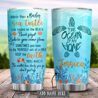 Baby Sea Turtle Personalized Stainless Steel Tumbler 20Oz - Thegiftio UK