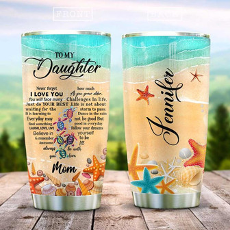 Baby Turtle For My Daughter Personalized Stainless Steel Tumbler 20Oz - Thegiftio UK