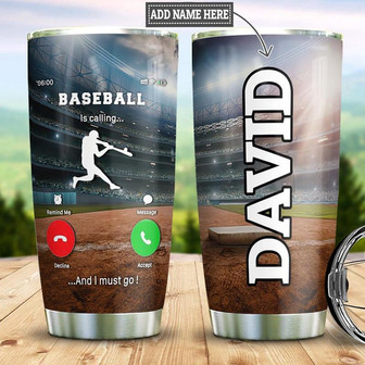 Baseball Calling Personalized Stainless Steel Tumbler 20Oz - Thegiftio UK