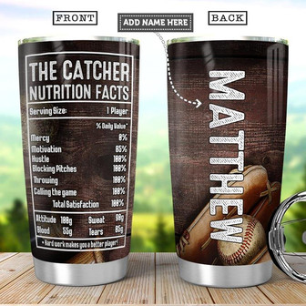 Baseball Catcher Fact Personalized Stainless Steel Tumbler 20Oz - Thegiftio UK