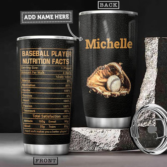 Baseball Facts Personalized Stainless Steel Tumbler 20Oz - Thegiftio UK