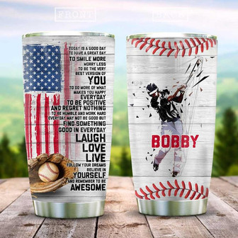 Baseball Make You Happy Personalized Stainless Steel Tumbler 20Oz - Thegiftio UK