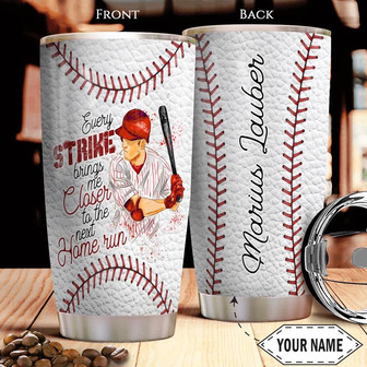 Baseball Strike Personalized Stainless Steel Tumbler 20Oz - Thegiftio UK