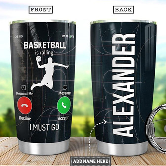 Basketball Calling Personalized Stainless Steel Tumbler 20Oz - Thegiftio UK