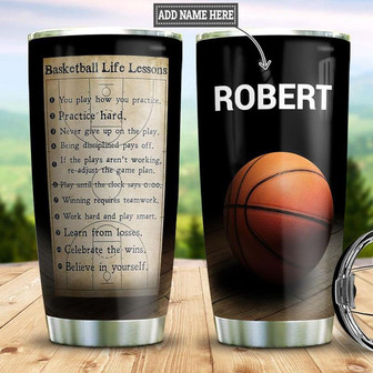 Basketball Lessons Personalized Stainless Steel Tumbler 20Oz - Thegiftio UK