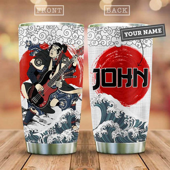 Bassist Samurai Personalized Stainless Steel Tumbler 20Oz - Thegiftio UK