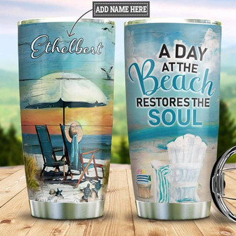Beach Personalized Stainless Steel Tumbler 20Oz - Thegiftio UK