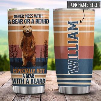 Beard Vintage Retro Personalized Stainless Steel Tumbler 20Oz - Thegiftio UK